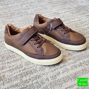 Deer Stag Jose Jr brown hook loop sneakers size 1 youth